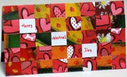 Valentine card - 4th landscape design woven from paper strips