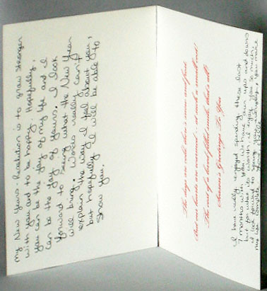 greeting card sentiments handwritten Christmas card