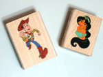 Rubber stamps with cartoon characters for kids birthday cards