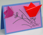 Mothers Day origami card making instructions step 18