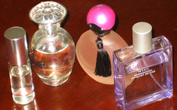 Using perfumes as greeting card supplies