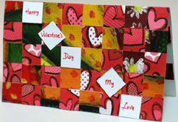 Valentine card - 2nd landscape design woven from paper strips