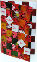 Valentine card - 5th portrait design woven from paper strips