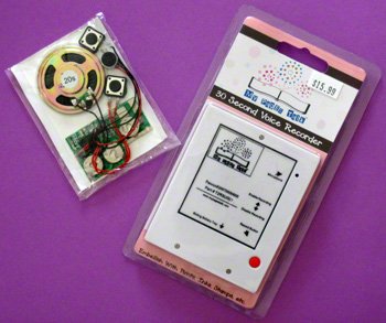 Some recording devices for making musical birthday cards