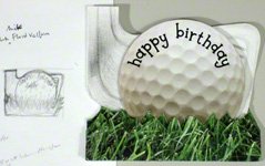 Greeting card sketches - golf birthday card example