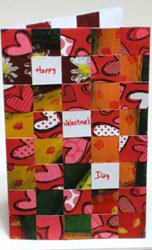 Valentine card - 3rd portrait design woven from paper strips