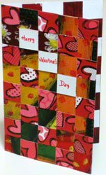 Valentine card - 4th portrait design woven from paper strips