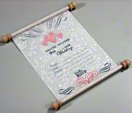 Scroll like white unique wedding invitation card that rolls up thumbnail